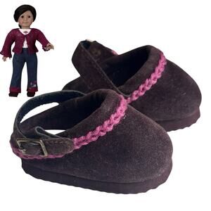 VTG American Girl Today Flower Power Outfit CLOGs Faux Suede Crochet Doll SHOES